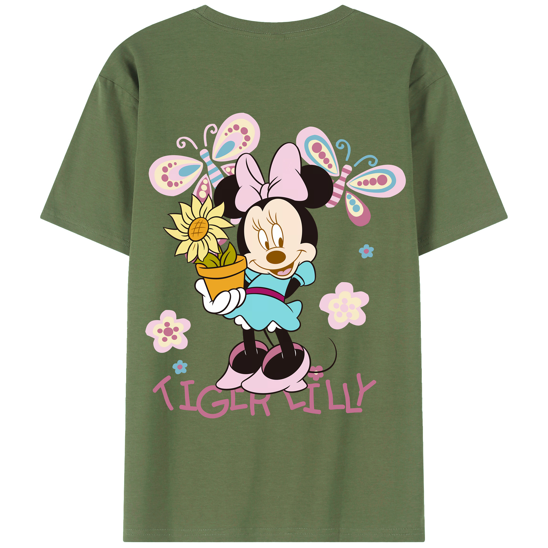 （画像用） ミッキーマウス Mickey Mouse 綿100％ メンズ半袖Tシャツ（バックプリント） 通気性